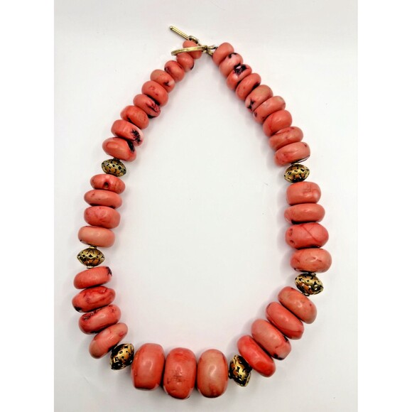 Vintage Pink Coral Chunky Necklace Beautiful! - Picture 2 of 9